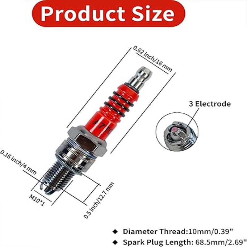 3Pcs A7TC 3Electrode Spark Plu - đánh giá và giá Motorcycle Spark Plug