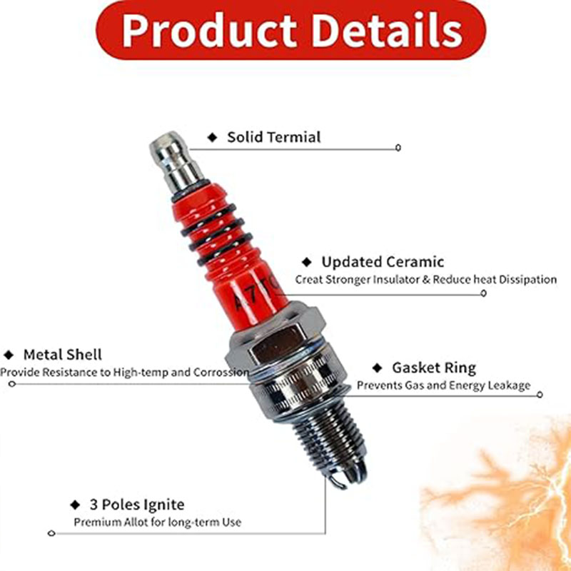 3Pcs A7TC 3Electrode Spark Plu - đánh giá và giá Motorcycle Spark Plug